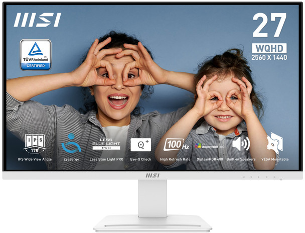 PROMP273QWE2 - MSI Pro MP273QW E2 computer monitor 27" 2560 x 1440 pixels Wide Quad HD White