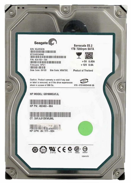 Part No: 677191-001 - HP 1TB 7200RPM SATA 3GB/s Hot-Pluggable NCQ MidLine 3.5-inch Hard Drive Part No: 677191-001 - HP 1TB 7200RPM SATA 3GB/s Hot-Pluggable NCQ MidLine 3.5-inch Hard Drive