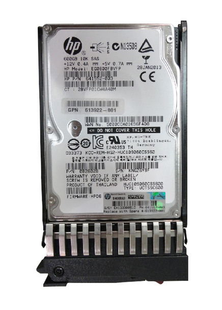 EG0600FBVFP - HP 600GB 10000RPM SAS 6GB/s Hot-Pluggable Dual Port 2.5-inch Hard Drive