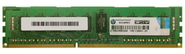 595424-001 - HP 4GB (1x4GB) 1333Mhz PC3-10600 Cl9 Single Rank ECC Registered DDR3 SDRAM Dimm Memory for Proliant Server G6 & G7 Series 595424-001 - HP 4GB (1x4GB) 1333Mhz PC3-10600 Cl9 Single Rank ECC Registered DDR3 SDRAM Dimm Memory for Proliant Server G6 & G7 Series