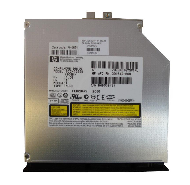 Part No: 391649-6C0 - HP 24x / 8x Combo Slimline Optical Drive for HP Business Notebook