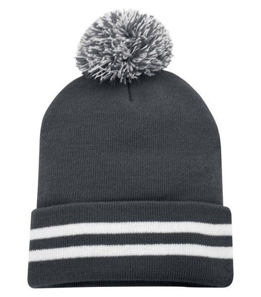 ATC Striped Cuff Pom Pom Toque | Saveonshirts.ca