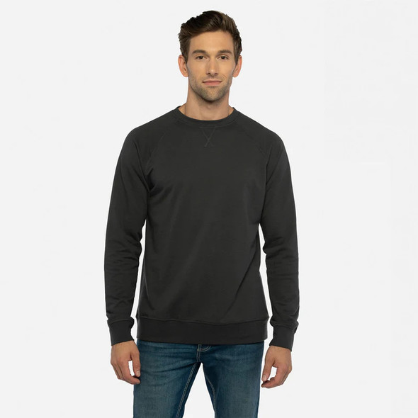 Next Level 9000 Unisex French Terry Raglan Crewneck Shirt | Graphite Black