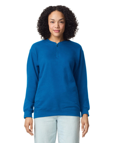 Gildan SF008 Unisex Softstyle Midweight Fleece Quarter-Zip Sweatshirt | Royal