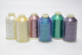 Tysew Light Metallics Emb. Sewing Machine Thread Set 6x1000M