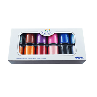 Brother 12 Satin Colours Boxed Embroidery Threads Set (ETS12)