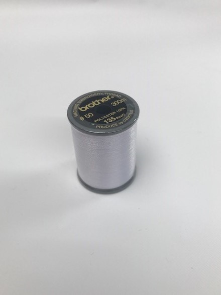 Brother White Satin Embroidery Thread 300M Reel