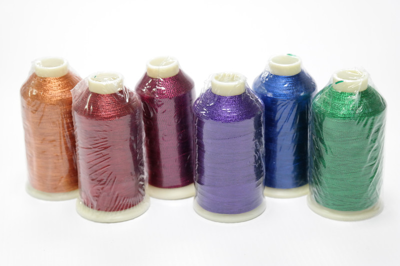 Tysew Bold Metallics Emb. Sewing Machine Thread Set 6x1000M