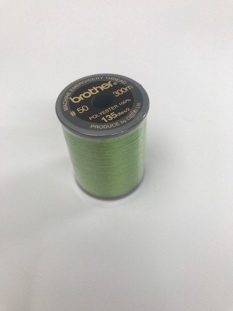 Brother Lime Green Satin Embroidery Thread 300M Reel