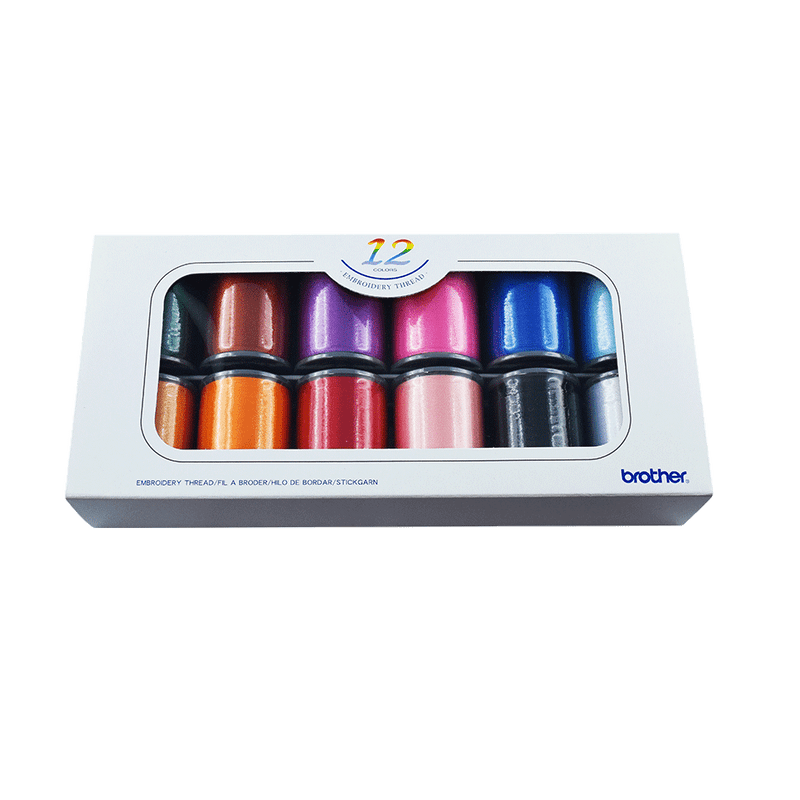Brother 12 Satin Colours Boxed Embroidery Threads Set (ETS12)