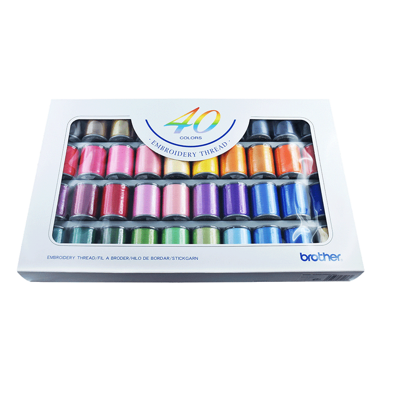 Brother 40 Satin Colours Boxed Embroidery Threads Set (ETS40)