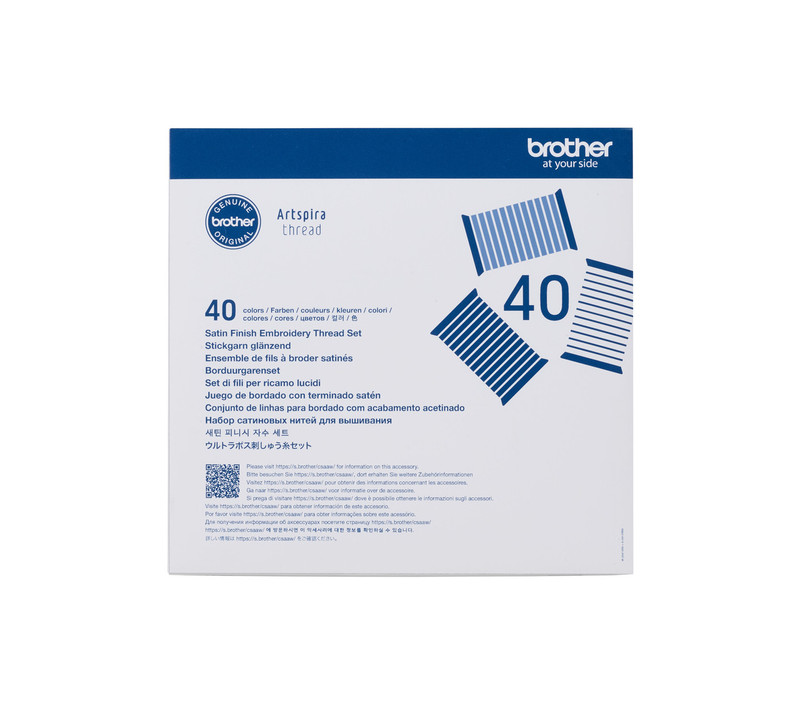 Brother 40 Satin Colours Boxed Embroidery Threads Set (ETS40)