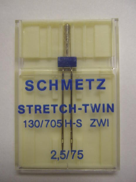 Schmetz Twin/Stretch Needle Size 2.5mm/75