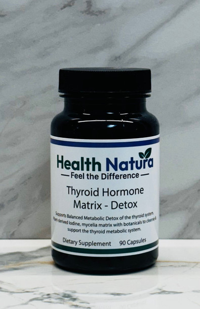 Thyroid Hormone Matrix Detox Formula by Health Natura - 90 capsules bottle brown bottle.