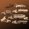 Powerful Pete 6 Truck Fleet Wood Toy Plans (PDF Download + SVG File)