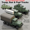 Military Miniatures Vietnam Troop, Fuel & Gun Trucks (PDF Download) Wood Toy Plans