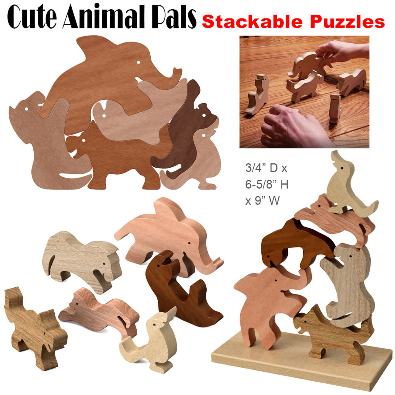 wooden stacking animals