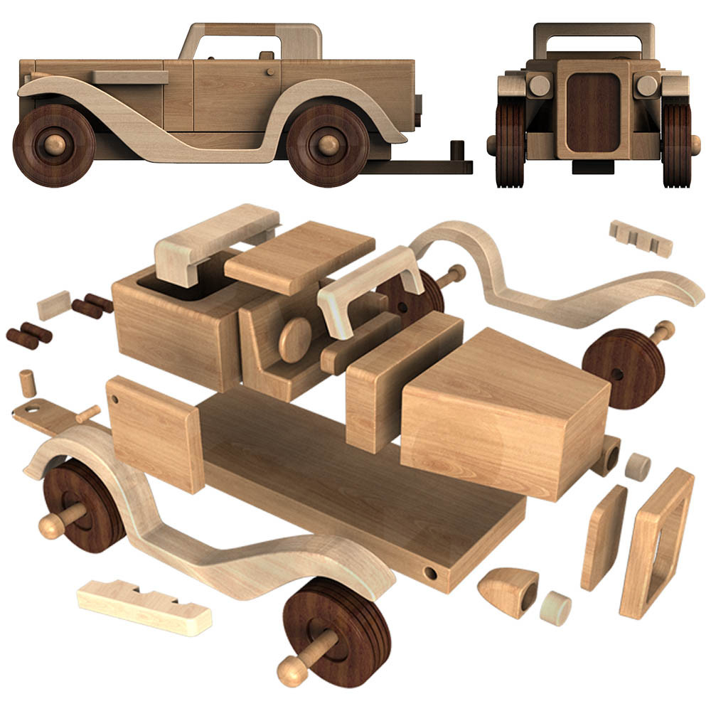 1932 Hot Rod Jamboree + Hauler Wood Toy Plans