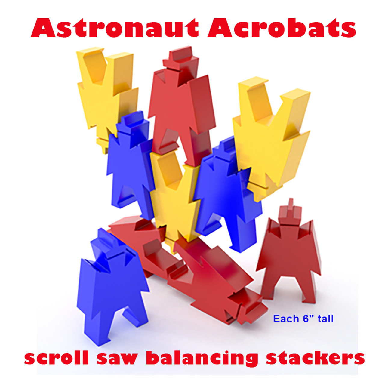 Astronaut Acrobats Stacking Puzzle Wood Toy Plans