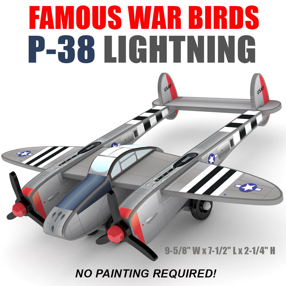 Famous War Birds P-38 Lightning Wood Toy Plans