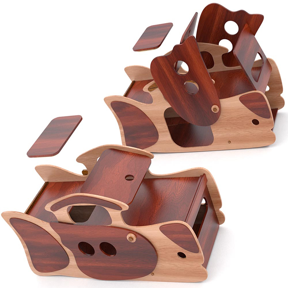 Grandpa Noah's Happy Rainbow Ark & Animals Wood Toy Plans