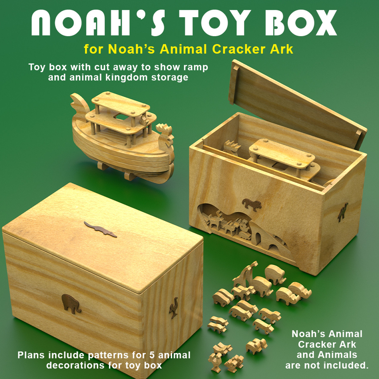 noah's ark wooden toy box