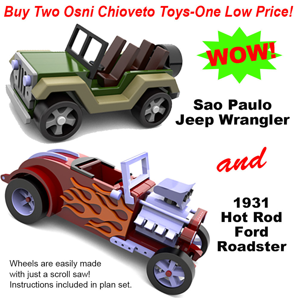Osni's 1931 Hot Rod Ford + Osni's Jeep Wrangler Wood Toy Plans