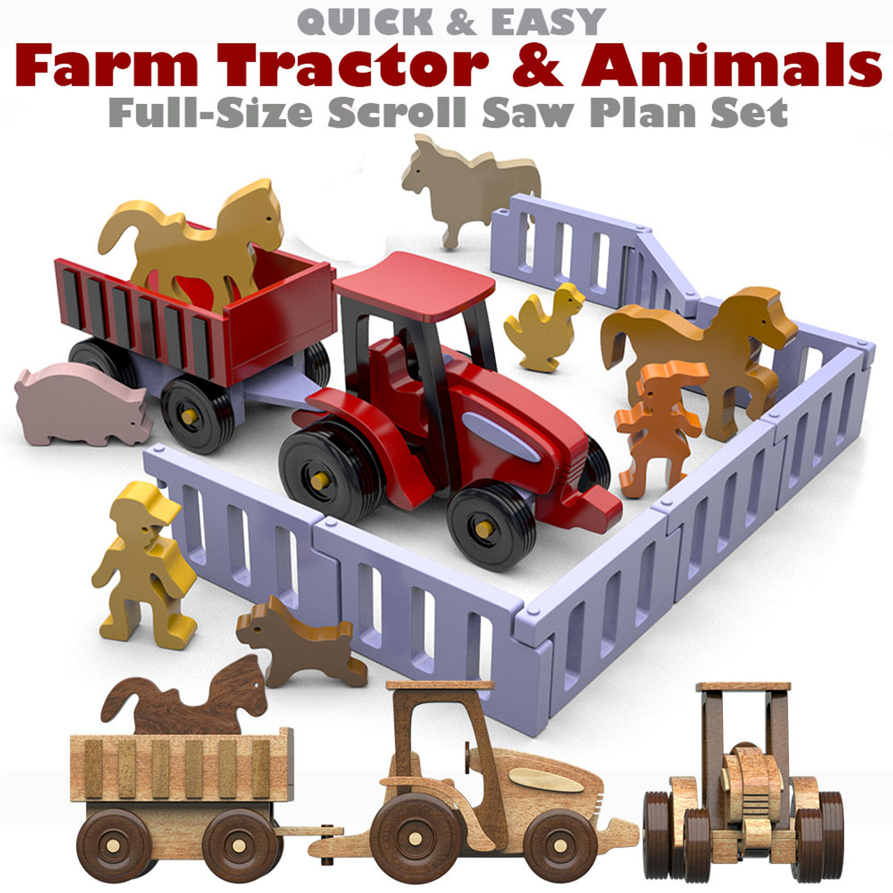 toy tractor with animals