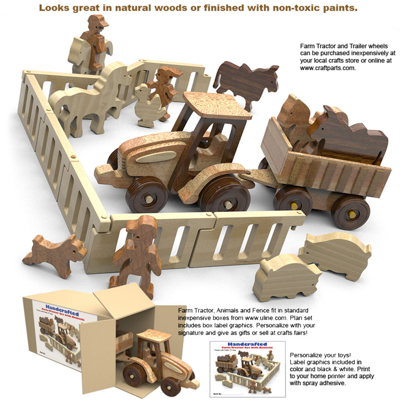 Quick & Easy Farm Tractor and Animals Wood Toy Plans