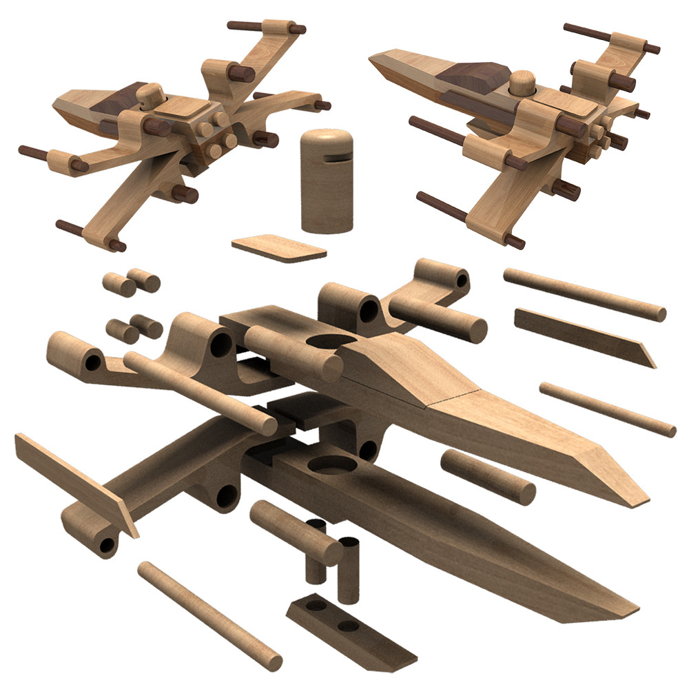 StarFleet X-Wing P5100 & Peterbilt 5000 Transport Wood Toy Plans