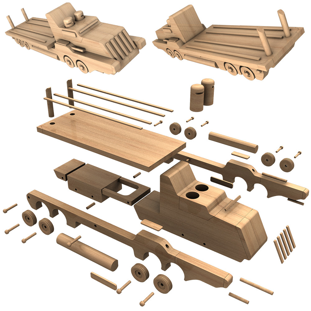 StarFleet X-Wing P5100 & Peterbilt 5000 Transport Wood Toy Plans