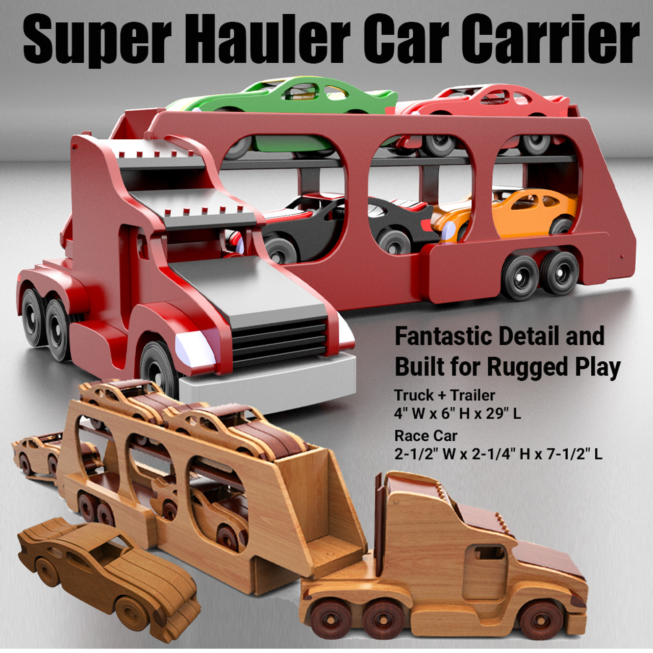 wooden car carrier toy