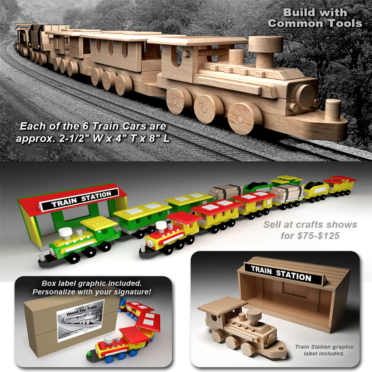 wooden train blueprints
