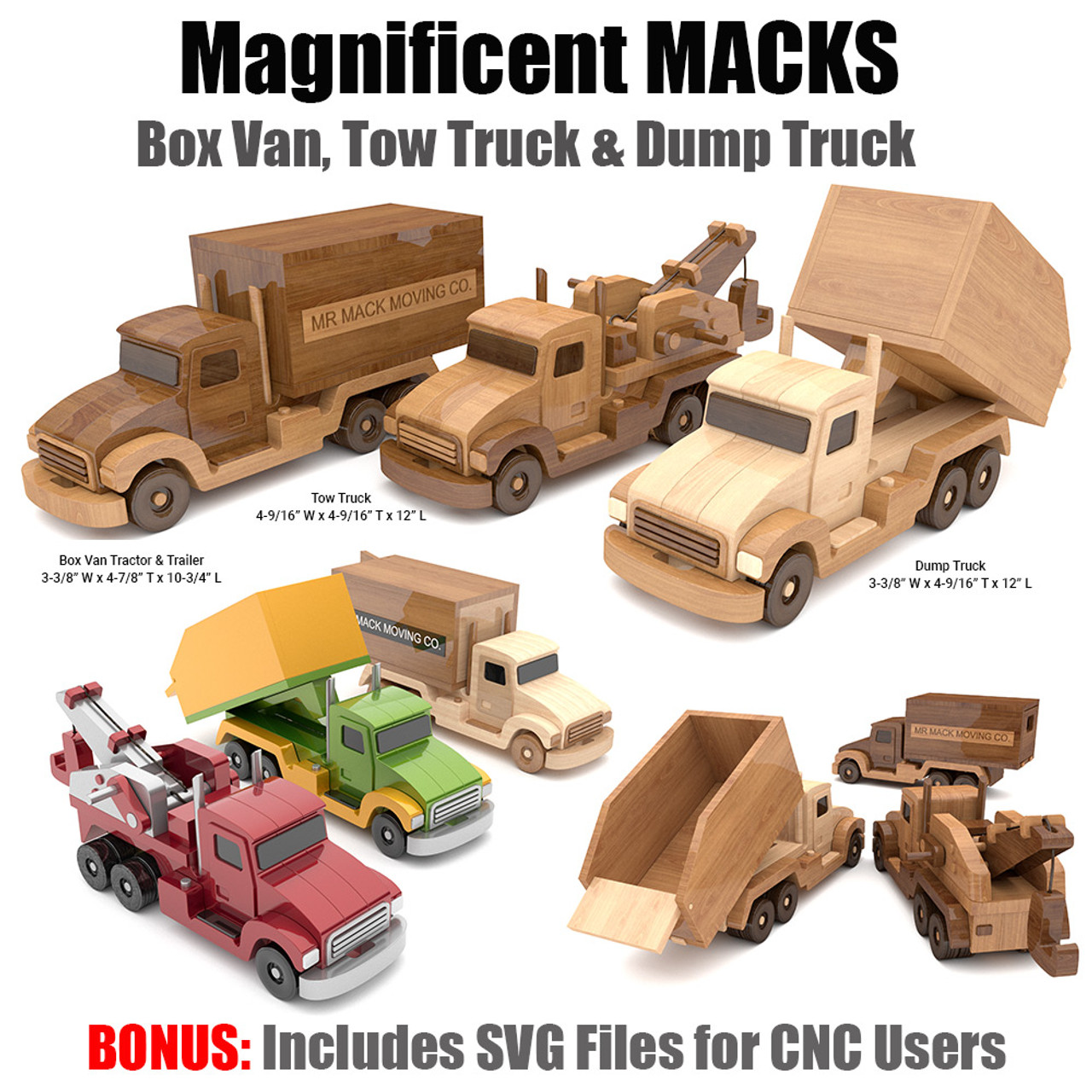 Magnificent MACKS Box Van, Tow & Dump Trucks