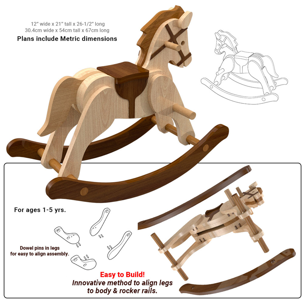 Classic Keepsake Rocking Horse Wood Toy Plan (PDF Download + SVG File) classic-keepsake-rocking-horse-wood-toy-plan-pdf-download-svg-file