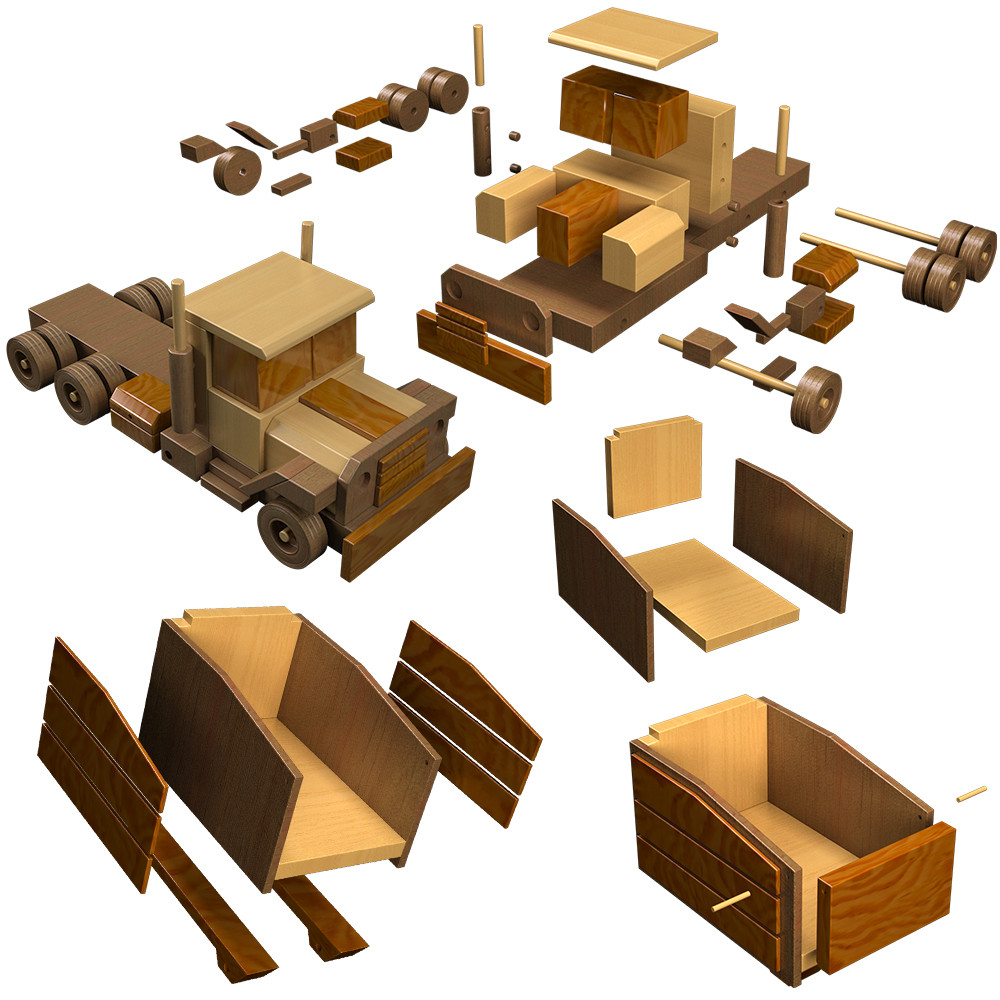 ReallyWood San Diego Dump Truck Wood Toy Plans