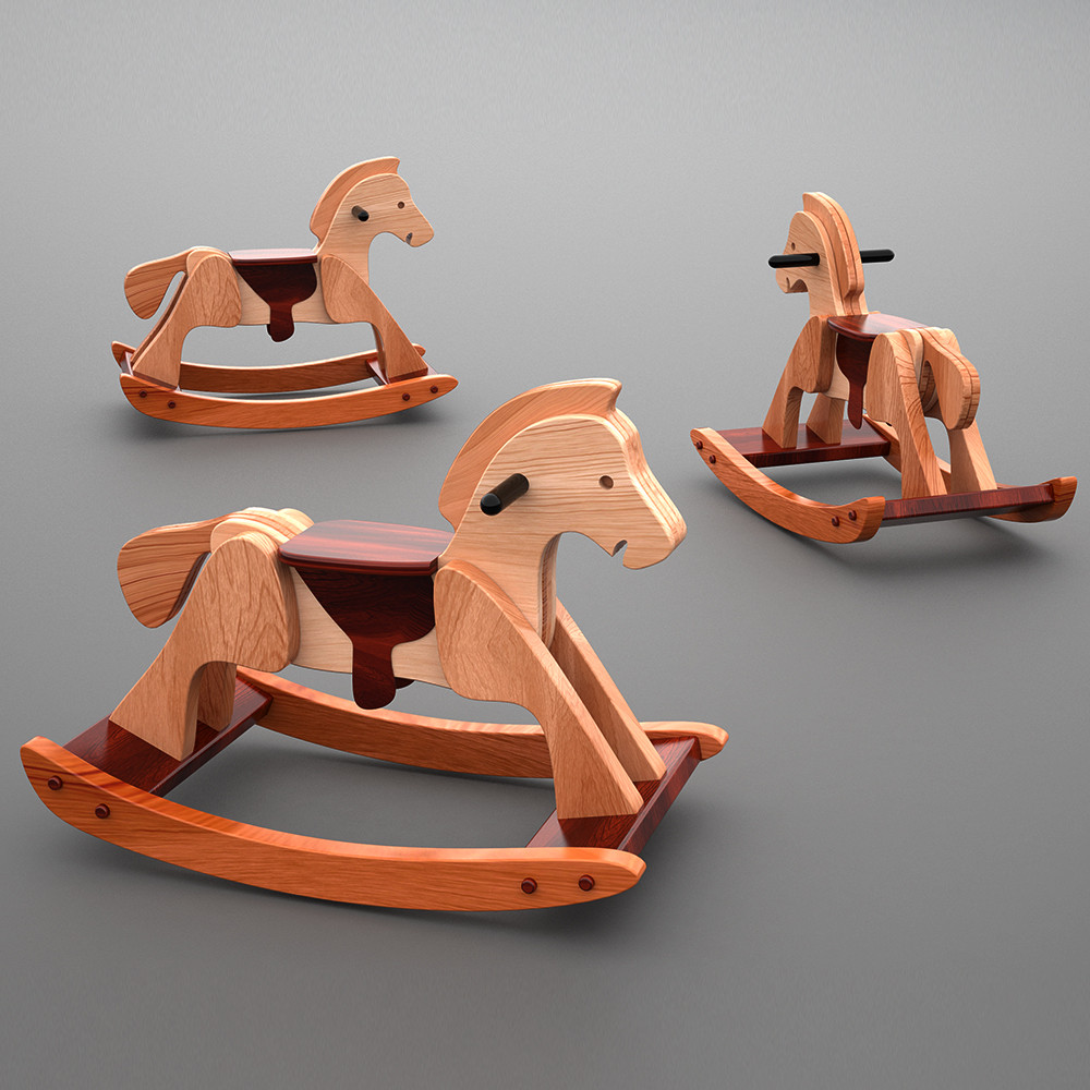 Antique 1890 Rocking Horse + Quick n' Easy Heirloom Rocking Horse Wood ...