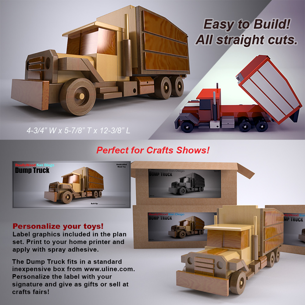 ReallyWood San Diego Dump Truck Wood Toy Plans
