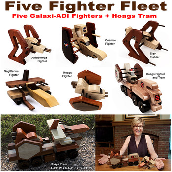 Galaxi ADI Five Fighter Fleet + Hoags Tram (5 PDF Downloads) Wood Toy Plans