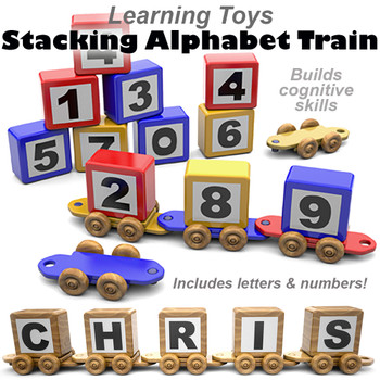 Learning Toys Stacking Alphabet Name Train (PDF Download) Wood Toy Plans