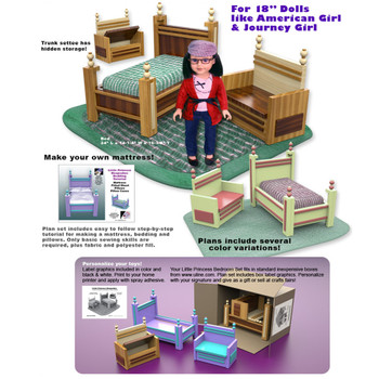 Little Princess 18" Doll Bedroom Set (PDF Download) Wood Toy Plans Little Princess 18" Doll Bedroom Set (PDF Download) Wood Toy Plans