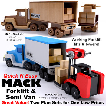 Quick & Easy MACK Forklift + Semi Van (2 PDF Downloads) Wood Toy Plans