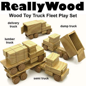 ReallyWood Fleet of 4 Trucks (PDF Download) Wood Toy Plans