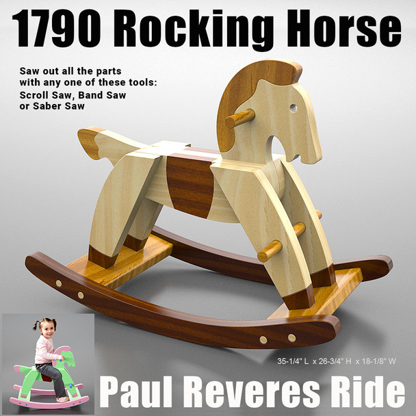 1790 Rocking Horse Paul Revere's Ride (PDF Download) Wood Toy Plans