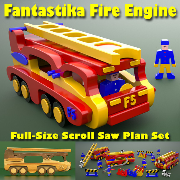 Fantastika Fire Engine (PDF Download) Wood Toy Plans