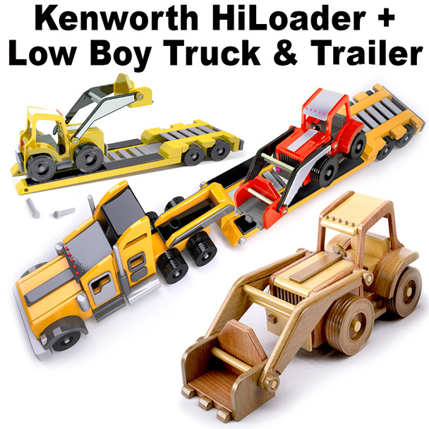 Kenworth HiLoader + LowBoy Truck & Trailer (2 PDF Downloads) Wood Toy Plans