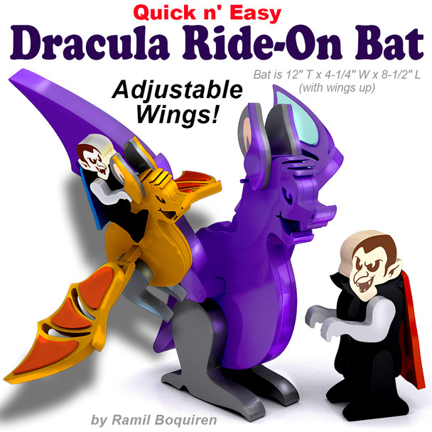 Quick & Easy Dracula Ride-On Bat (PDF Download) Wood Toy Plans