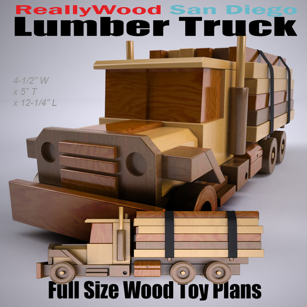 ReallyWood San Diego Lumber Truck (PDF Download) Wood Toy Plans