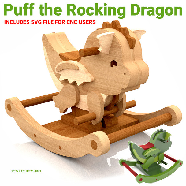 Puff the Rocking Dragon Wood Toy Plans (PDF Download)