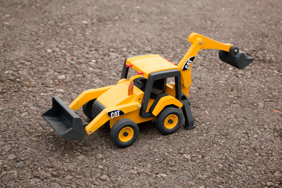 CAT Backhoe Loader Wood Toy Plans